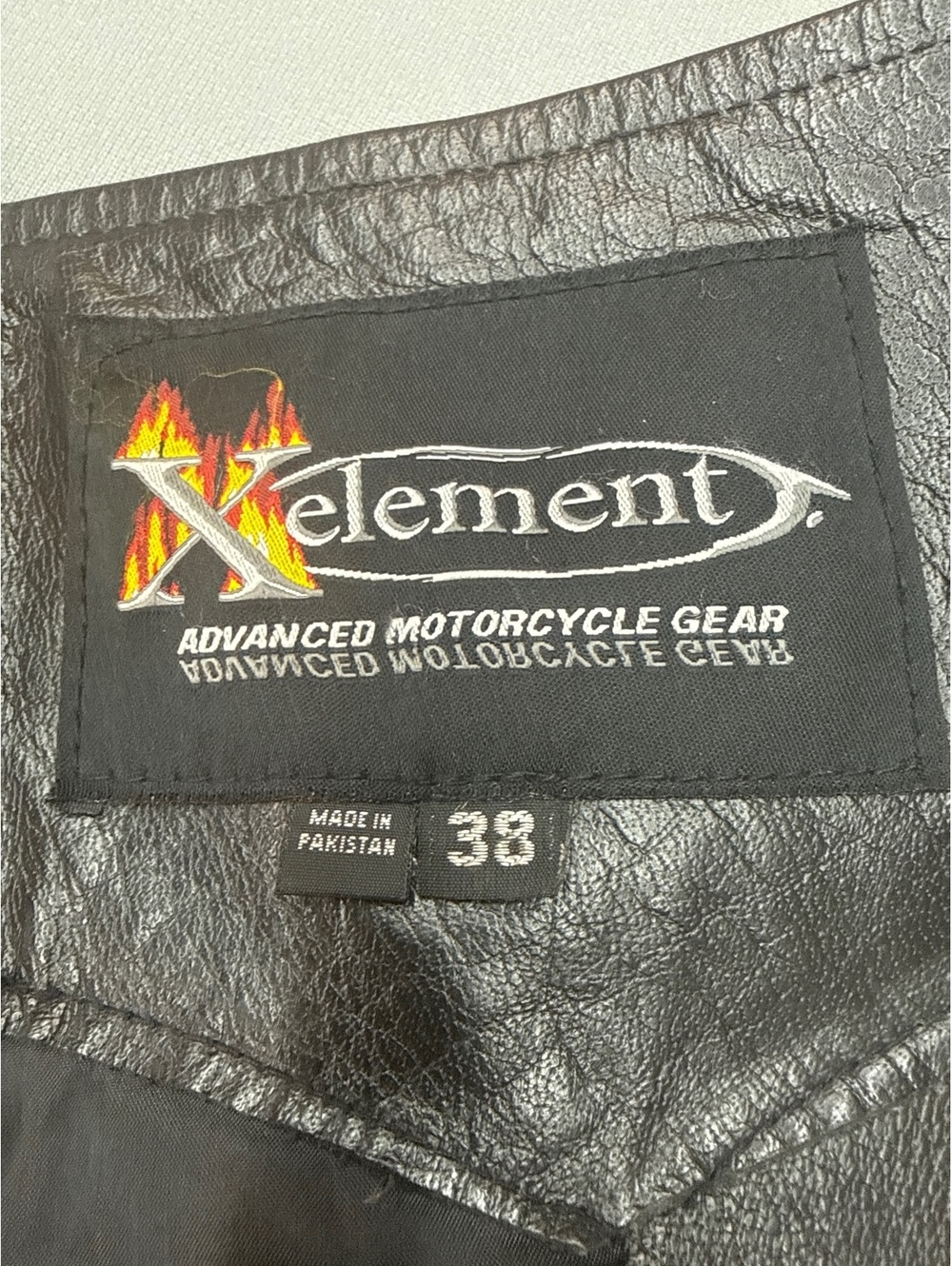 Xelement Black Leather Motorcycle Chaps Size 38